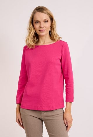 Fuksjowa bluzka z długim rękawem