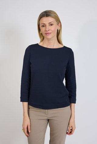 Granatowa bluzka z długim rękawem