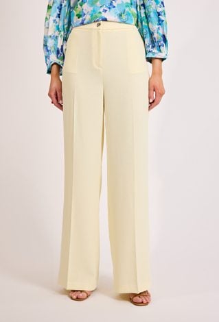 Spodnie damskie szerokie kremowe eleganckie