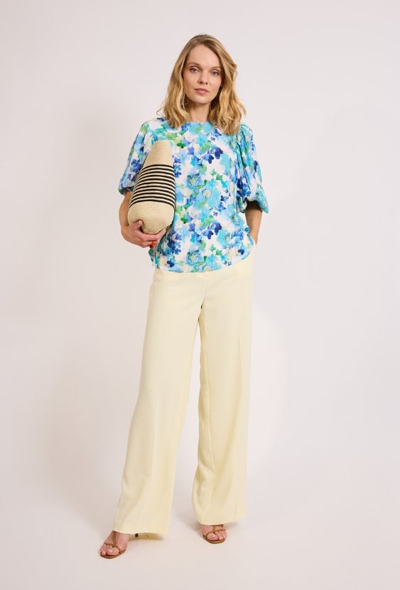 Spodnie damskie szerokie kremowe eleganckie