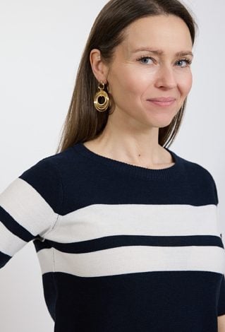 Granatowy sweter damski w paski