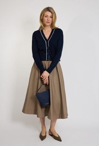 Granatowy kardigan damski zapinany