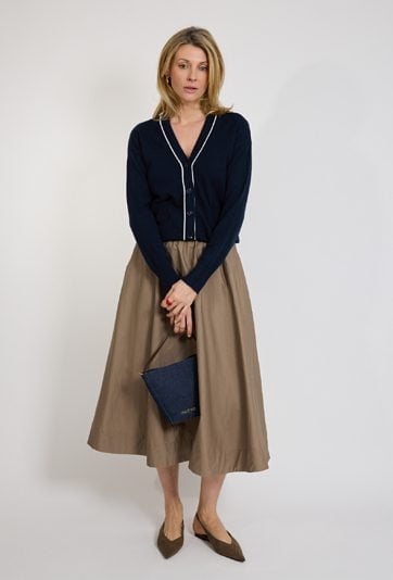 Granatowy kardigan damski zapinany