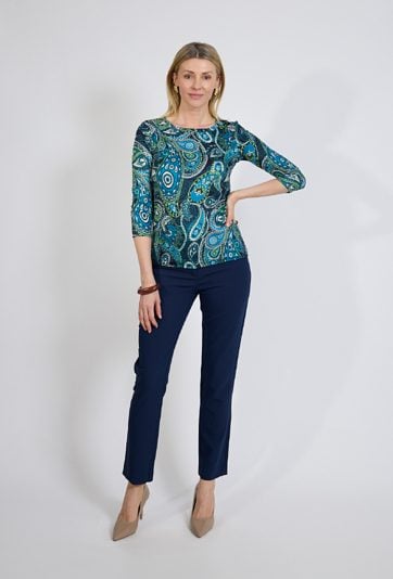 Granatowe spodnie damskie eleganckie