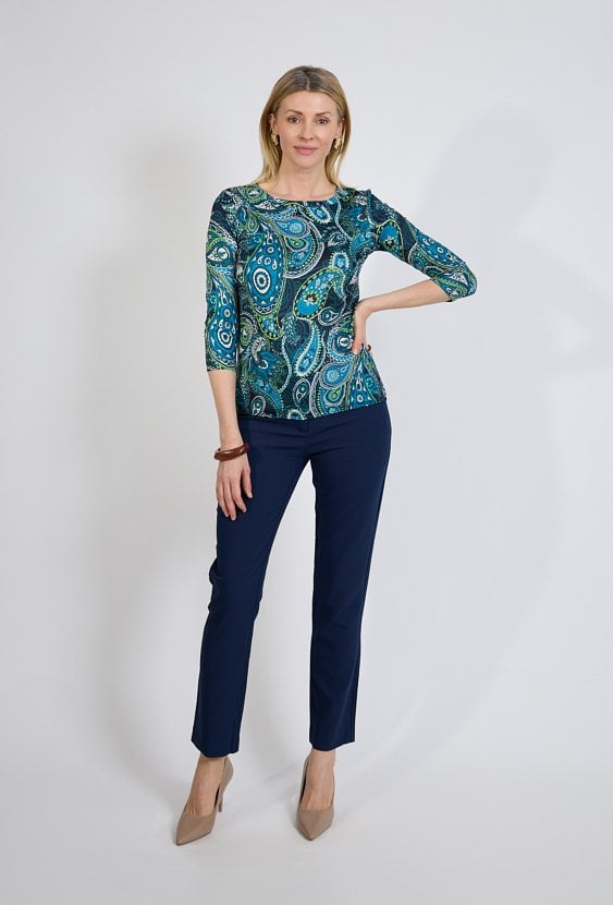 Granatowe spodnie damskie eleganckie