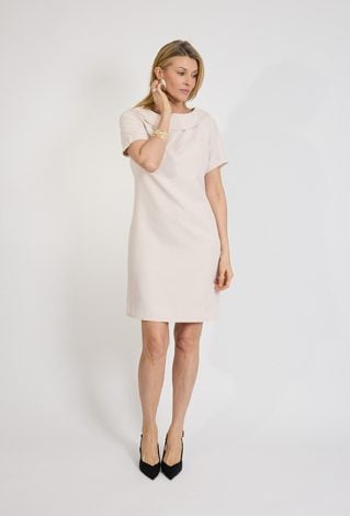 Sukienka beżowa trapezowa