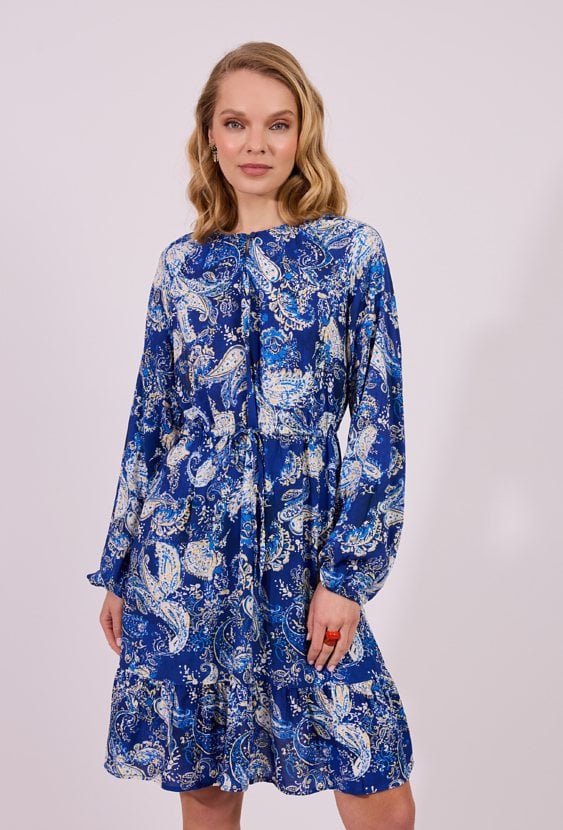 Zwiewna Sukienka Boho z Wiązaniem