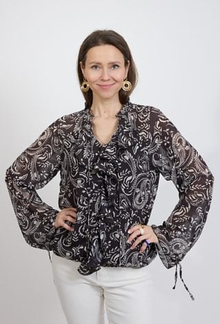 Bluzka damska w paisley z falbaną