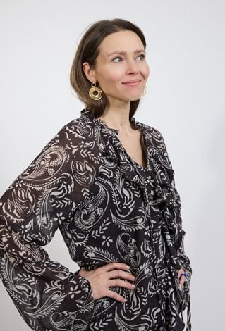 Bluzka damska w paisley z falbaną