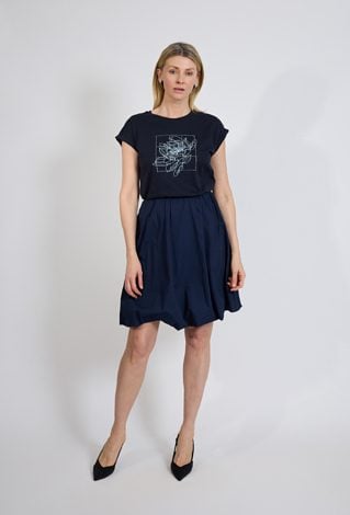 Granatowa koszulka damska z nadrukiem