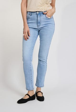 Jeansy damskie slim fit jasny denim