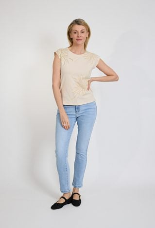 Jeansy damskie slim fit jasny denim