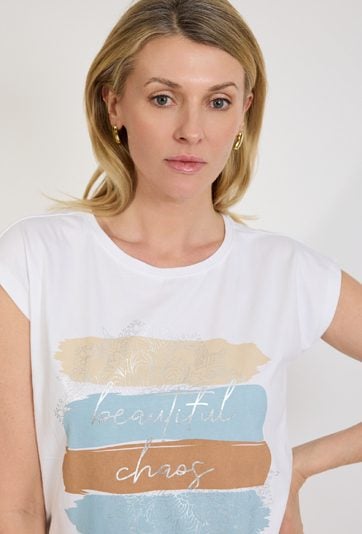 Biały t-shirt damski z napisem