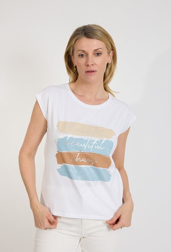 Biały t-shirt damski z napisem