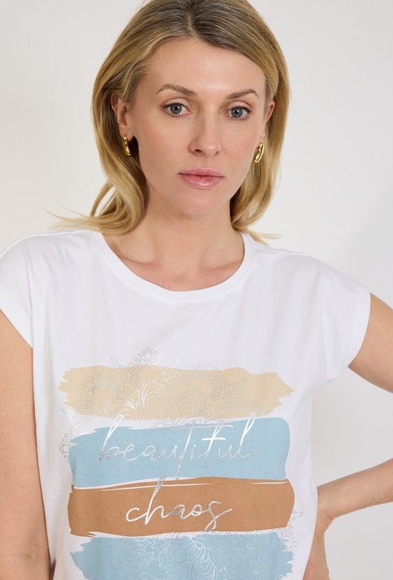 Biały t-shirt damski z napisem