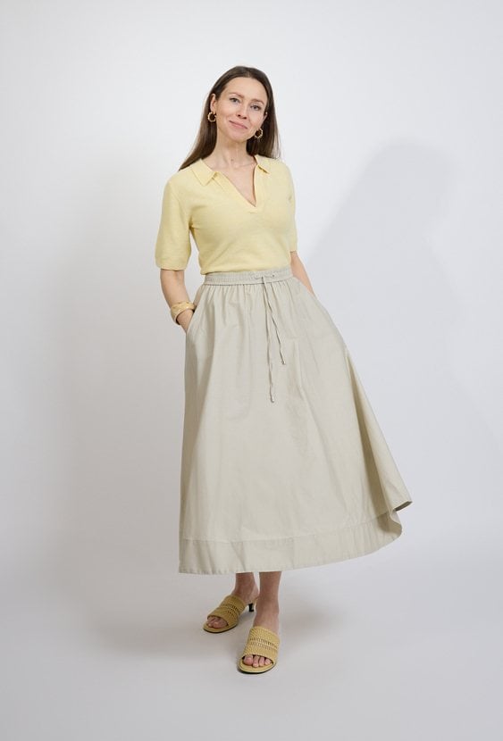 Żółty sweter damski polo